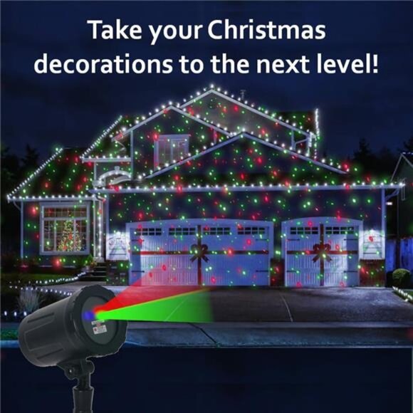 Christmas Projector Laser Lights Outdoor Outlet Timer and Remote Included - Picture 6 of 7